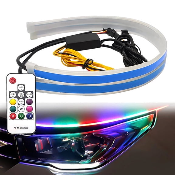 Flexible Car LED Light Bar, Usavan Waterproof Multifunctional Auto Signal Light, 12V RGB Turn Signal Daytime Running Lights for Automobiles Trucks