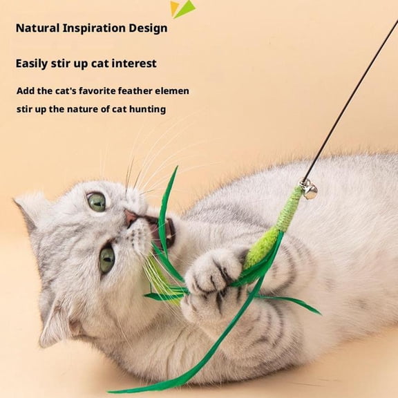 Flexible Cat Teaser with Dogtail Grass, 21 in, Safe Material for Long-Term Use, Enhances Bonding Through Interactive Play