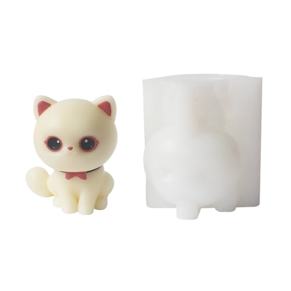 Flexible Cats Squeeze Toy Silicone Molds for Holiday Baking and Candle Gift