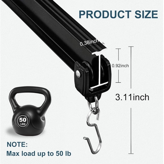 Flexible Ceiling Curtain Track, Bendable Ceiling Mount Curtain Track for Room Divider, Aluminum Curtain Tracks Rail with Hooks Set for Window RV Shower Outdoor Hospital, Black 3-6ft