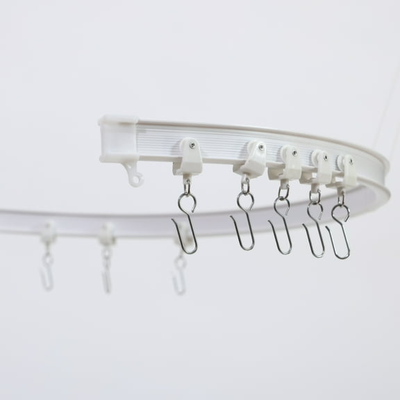 Flexible Ceiling Curtain Track, Bendable Curved Curtain Rail Ceiling Mount for Room Divider, Privacy Living Room and Bathroom, Drop Ceiling Shower,236''L