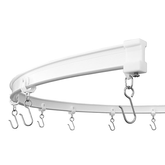 Flexible Ceiling Mount Curtain Track 20ft, Hospital and Room Divider Ceiling Track System, Durable Window Curtain Rail, White