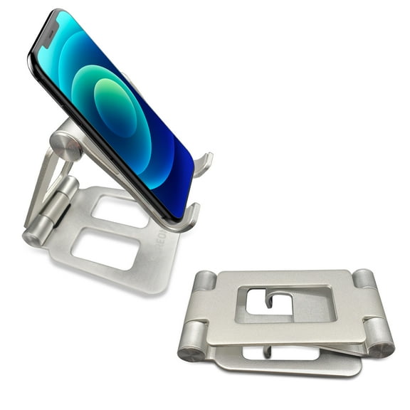 Flexible Cell Phone Holder for Desk, Adjustable Neck and Base - Stand for iPhone, Android, iPad, Tablet Device - Mount for Video Recording, Foldable and Portable