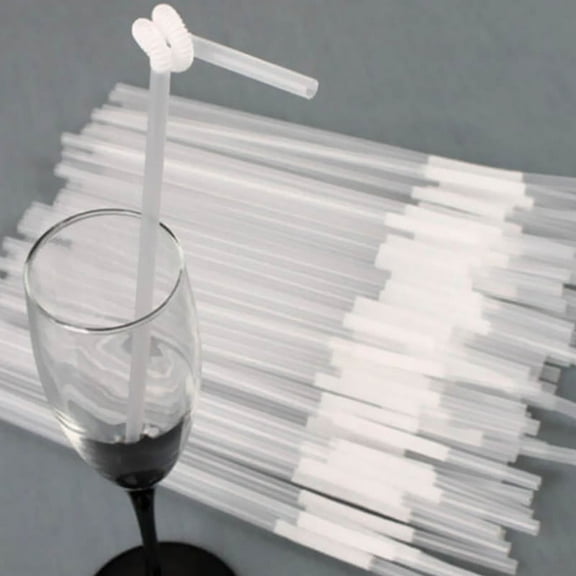 Flexible Clean Party Extra Long Drinking Bendy Straws 100 Pcs Plastic Reusable H5U6
