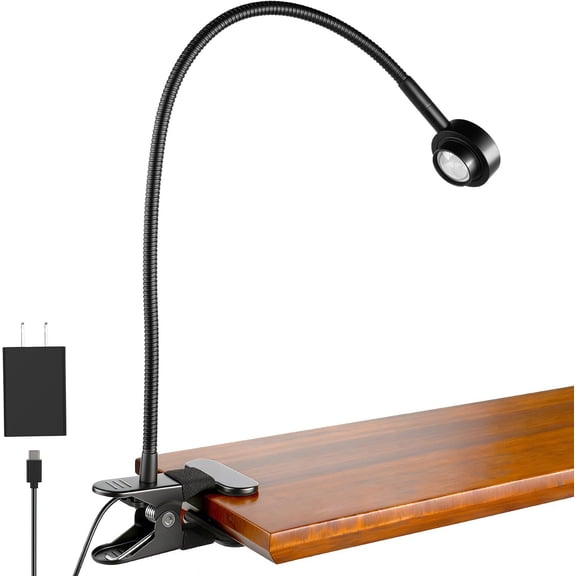 Flexible Clip  Light Bedside, Reading Lights for Books in Bed,3 Color Dimmable Bed Lamps for Headboard, Bendable  Metal   CRI 95 LED, Adapter Included