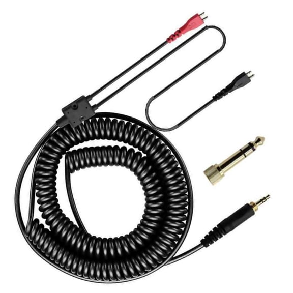 Flexible Coiled Cable for Sennheiser HD Series Earphones, 6.35mm 3.5mm Male Jack GUYUTING Spare Part