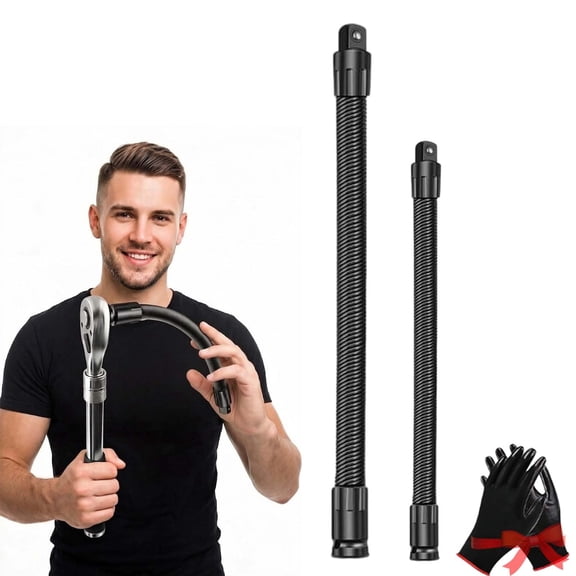 Flexible Connecting Rod,1/2 Flexible Shaft Extension Extender Torque Socket Ratchet Spanners Electric Wrench, 360° Flex Reach Extensions Bar for Outlets, Portable Hand Drive Tool for Tight Spaces