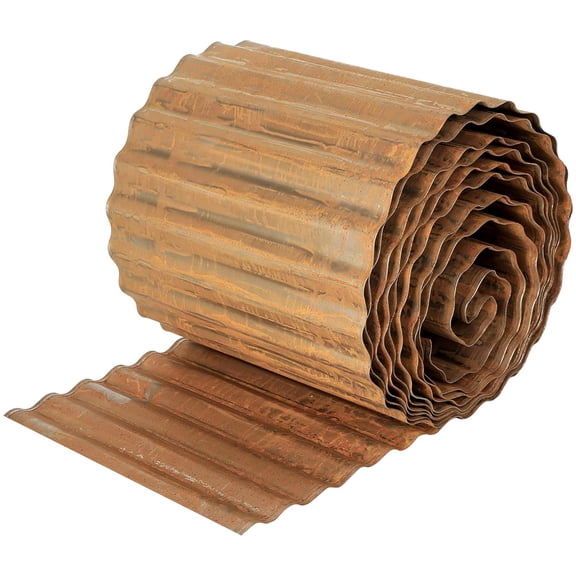 Flexible Corrugated Metal Garden Edging – 8" x 20Ft Galvanized Steel edge, Sturdy & Rust-Resistant, Easy DIY Install, Decorative for Flower Beds, Raised Beds, Lawns, Walkways, Rust Color