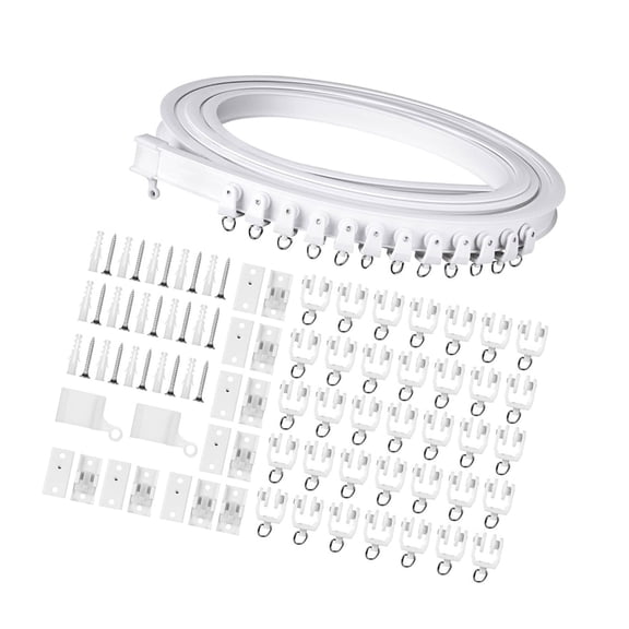 Flexible Curtain Track 5 Meter White Ceiling Mount Glides Rails Kits for Drapery