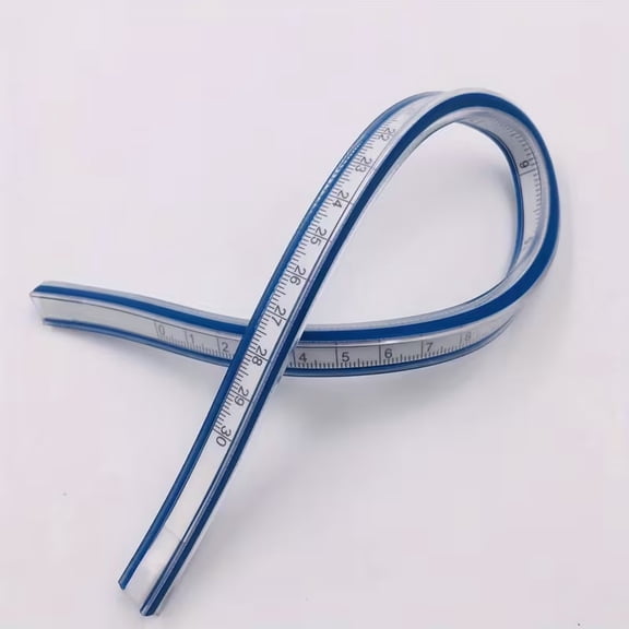Flexible Curve Ruler with Dual Scale - Precision Plastic Ruler for Drawing, Design, and Crafting