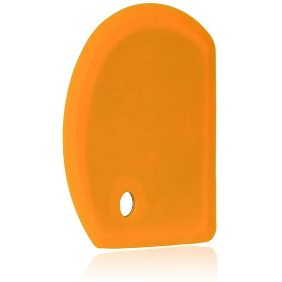 Flexible Curved Edge Silicone Bowl Scraper(5.98"4.3"), Food Grade Dough Scraper for Baking Sourdough Bread, Cake, Bench Scrapers, Multipurpose Kitchen Dish Scrapers, Easy to Clean (1, Orange)