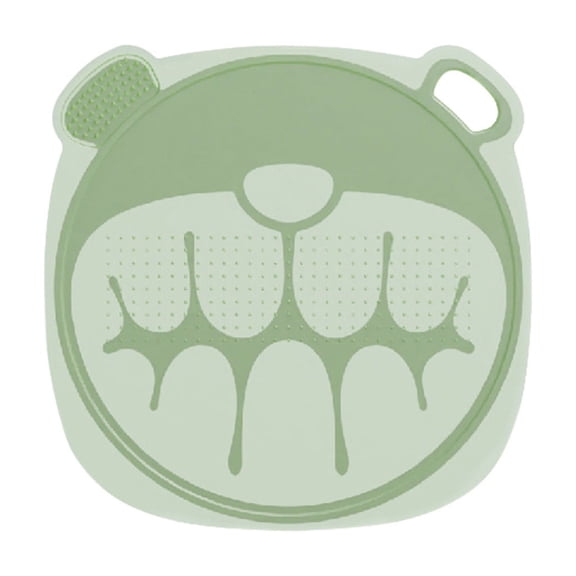 Flexible Cutting Board, Cute Bear Nonslip Kitchen Chopping Board, for Fruit, Vegetables, Cheese, Meat, Dishwasher Safe, 7.5x7.5x0.1in, Green