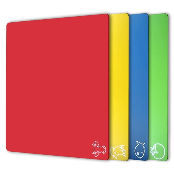 Flexible Cutting Mats for Kitchen, Plastic Cutting Boards for Meat Vegetables, Non Slip Design, BPA Free Dishwasher Safe, Color Coded, Multicolor