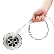 Flexible Drain Brush - Extra Long Nylon Cleaner with Stainless Steel Handle for Fridge & Sink Tubes59in