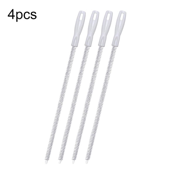 Flexible Drain Cleaning Brush Set  4-Pack PP Nylon Pipe Brush for Kitchen Sink, Bathroom Floor & Bathtub Drains, 45 cm Length