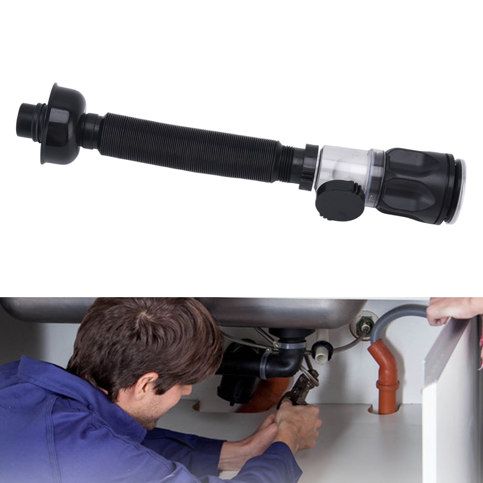 Flexible Drain Pipe Wash Basin Sink Drain Hose Flexible PVC Water Pipe Vessel Sink Extension