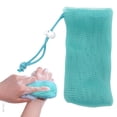 thumbnail image 1 of Flexible Drawstring Holder,Exfoliating Mesh Soap Bag,Back Washer for Shower,Back Wash Cloth,Bubble Foam Net for Body Facial Shower Cleaning Tool,Soap Bar Scrubber,Body Scrubber Sponge,Green,1PC,7.5", 1 of 9