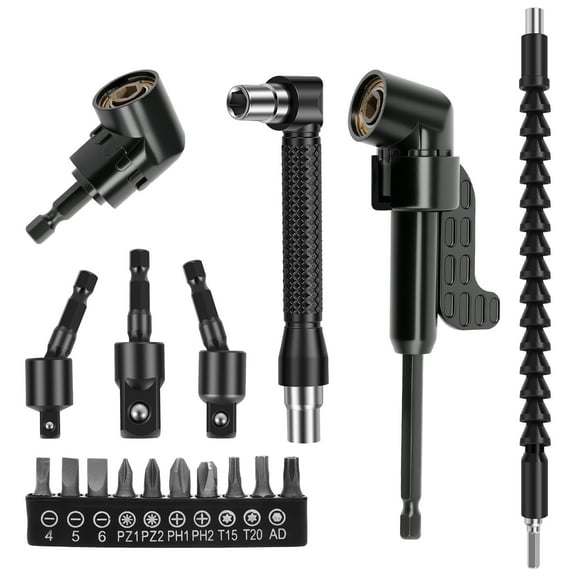 Flexible Drill Bit Extension Set 360 Rotatable Angle Drill Attachment Set Efficient Torque Screwdriver Bit Kit for Garage