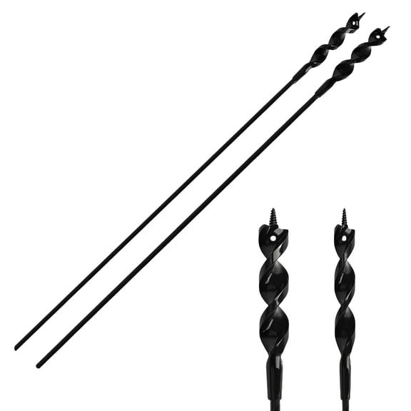 Flexible Drill Bit Kit - 3/4" & 9/16" x 54-Inch | Spiral Drill Bits with Fish Eye Holes & Screw Tips - Fit for Pulling Wires Through Walls, Ceilings & Sidewalks