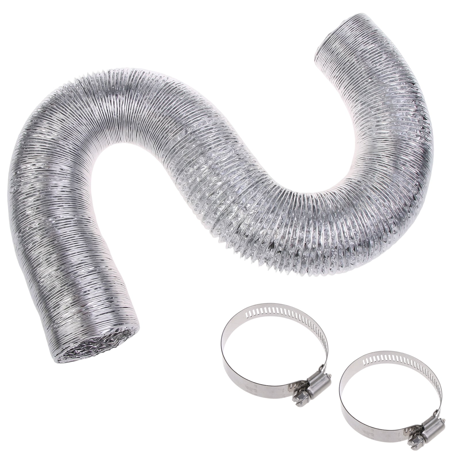 Flexible Ducting Hose Dryer Vent Hose Air Duct with 2 Screw Clamps Duct Hose Fire-proof High-temperature Resistant