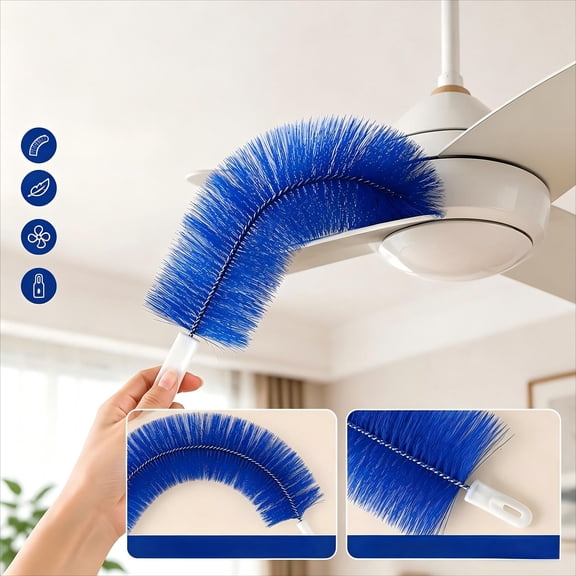 Flexible Dusting Brush, Long Handle Microfiber Duster Removes Dust And Dirt From Tight Spaces, Reusable Cleaning Tool for Ceiling Fans Blinds Home Car Interiors