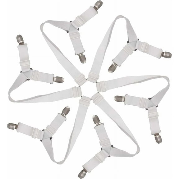 Flexible Elastic Straps, Smooth Bedding - Hassle-Free Installation Ensures A Luxurious Hotel Experience At Home With Adjustable Length And Metal Clips