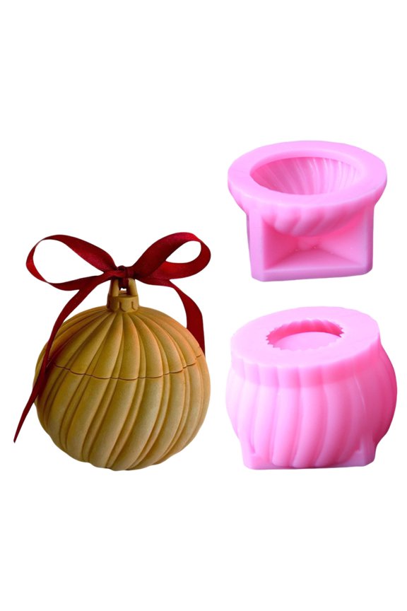 Flexible Epoxy Resin Container Mold Sphere Shaped Jar With Lid For Holders And Christmas Decorations