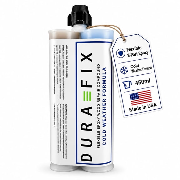 Flexible Epoxy Wood Filler Putty 450ml Dual Cartridge Waterproof Repair Kit for Rotten Wood Holes Gaps Cracks Paintable Stainable Interior Exterior Marine Grade