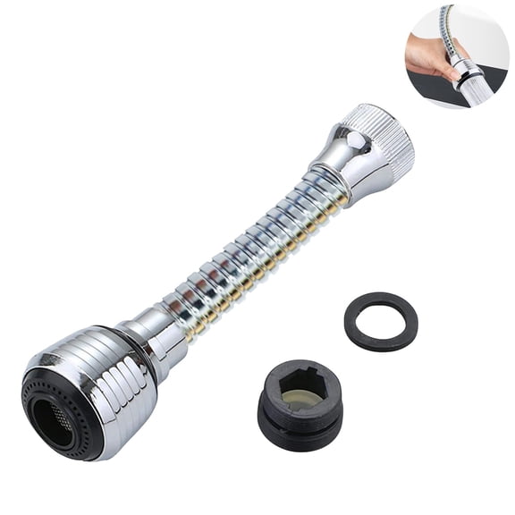 Flexible Extender Faucet Aerator Sprayer, 360 Swivel Water Saving Filter Tap Head, Standard Universal Thread Replacement Faucet Head