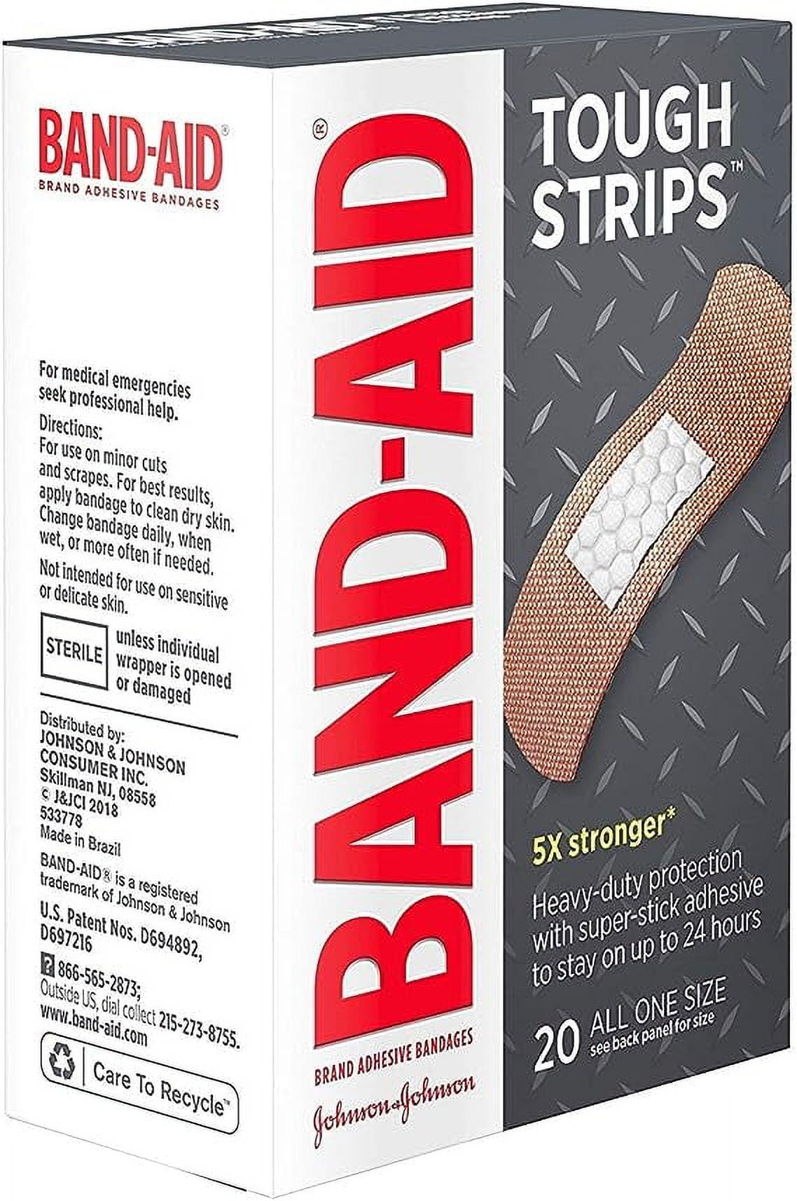 Flexible Fabric Adhesive Tough Strip Bandages, 1 x 4, 20/Box