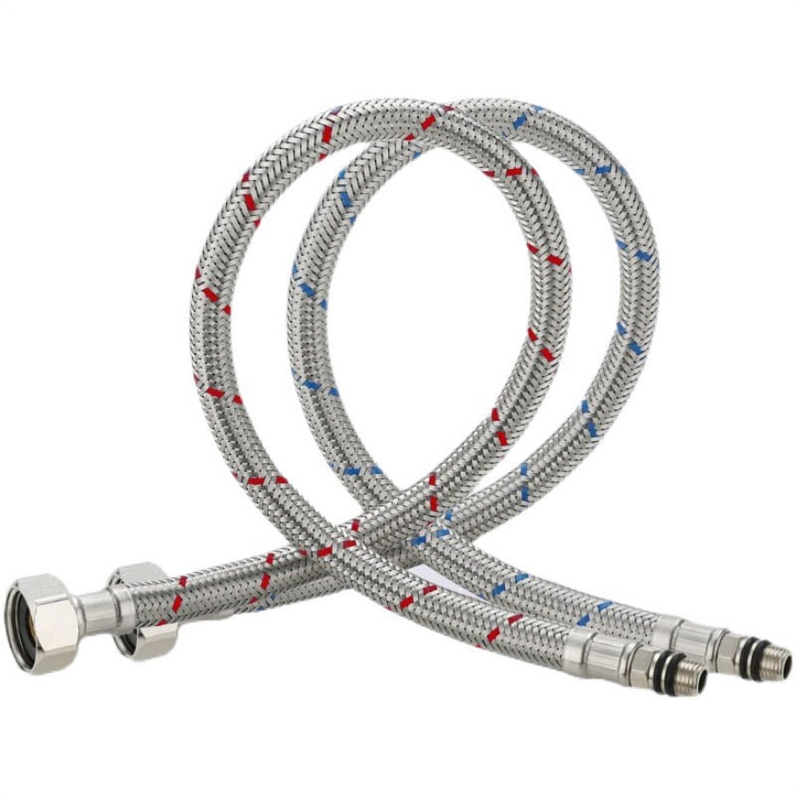 Flexible Faucet Connection Hoses G3/8 x M10 x 60 cm Hot and Cold Water