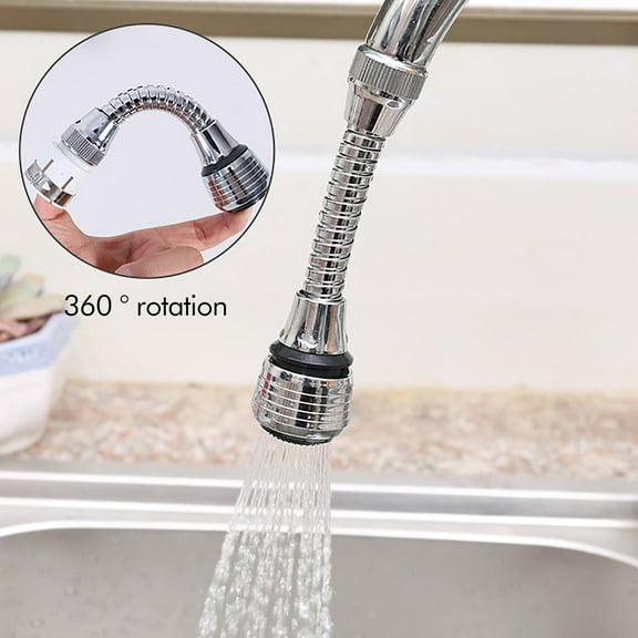 Flexible Faucet Sprayer Attachment 360 ° Kitchen Sink Extender ABS Polished For Cold Hot Water