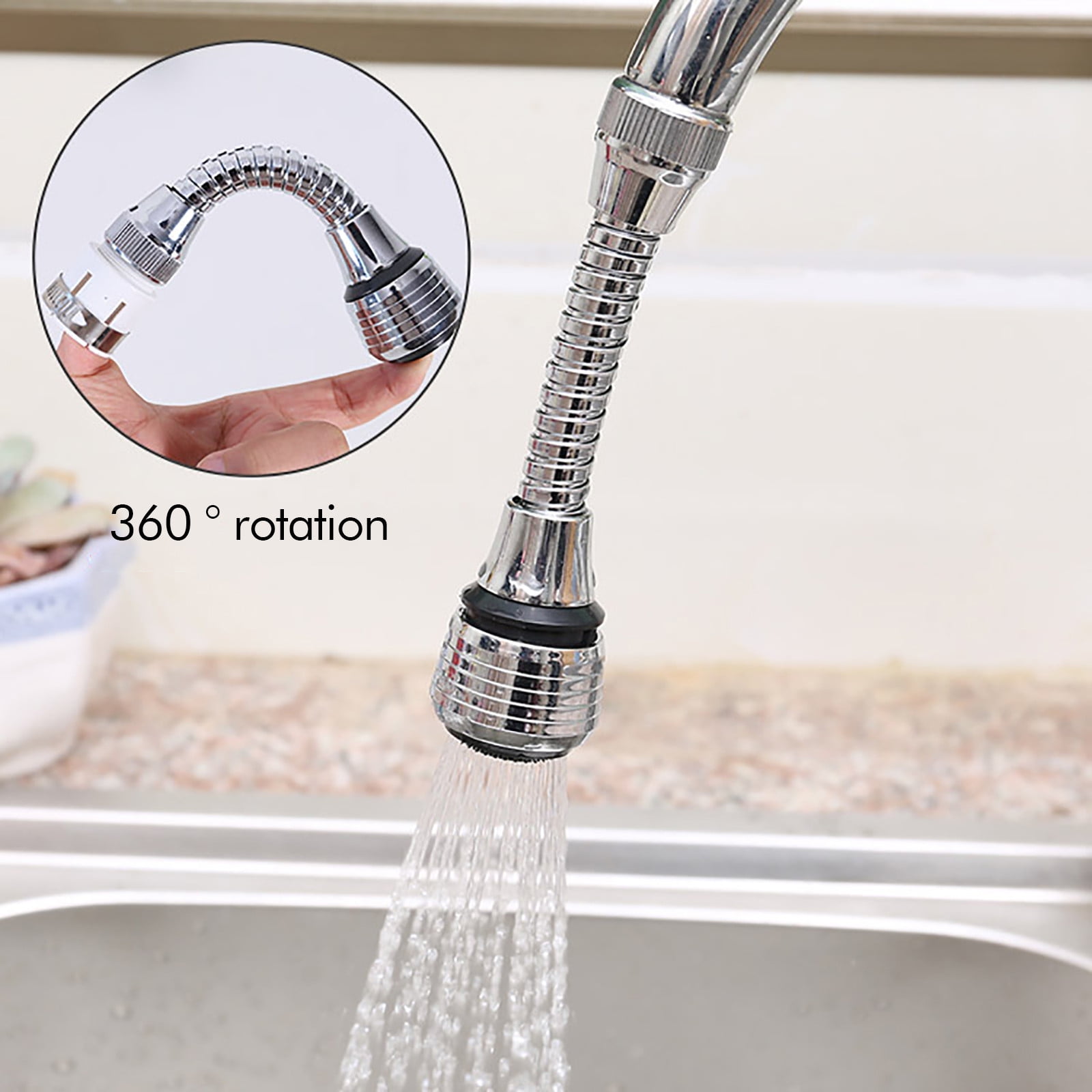 Flexible Faucet Sprayer Attachment 360 ° Kitchen Sink Extender ABS