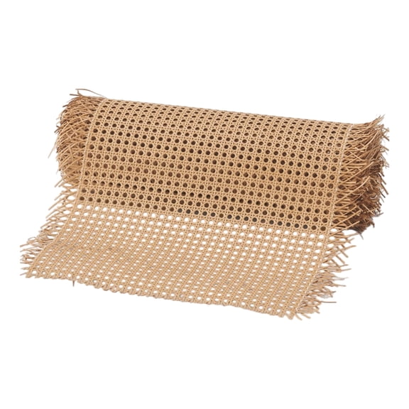 Flexible Faux Rattan Mesh Roll in Brown Synthetic for Decorative Cane Panel Projects, Craft Weaving and Home Accent Renewal