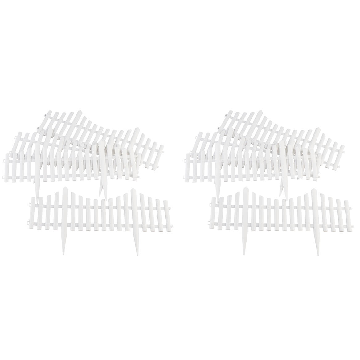 Flexible Fence Edging - Decorative Pickets (6"-13" High), Interlocking Design for Circle, Corner, or Straight Fences - 8' Border (8 Pieces, 24" Each)
