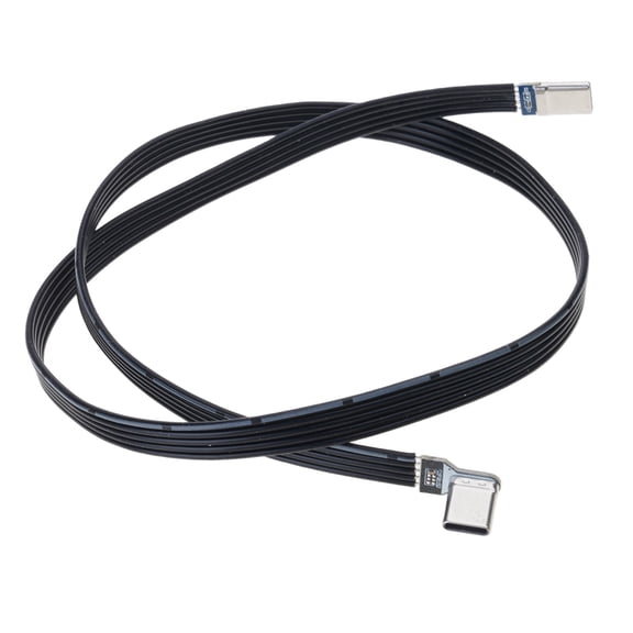 Flexible Flat Silicone USB C to USB C Cable Angled for Camera Phones 60W Fast Charging 480Mbps Data Transfer