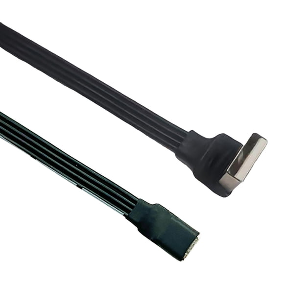 Flexible Flat Silicone USB to Type C Charging Cable, 90Degree Connectors for Tight Space, 480Mbps Data Cable 100cm/200cm