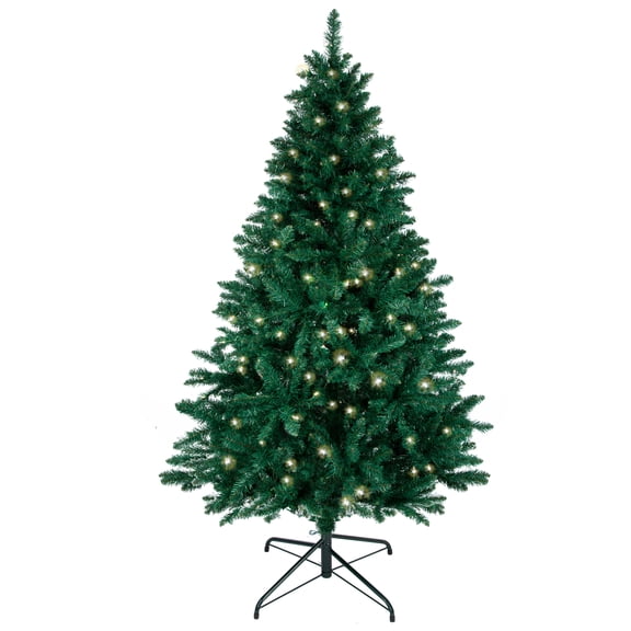 Flexible Flyer 5 ft Christmas Tree Prelit 150 White Lights. Full Realistic Artificial Fir Green Xmas