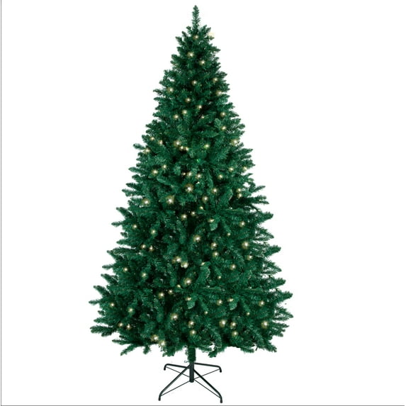 Flexible Flyer 7.5 ft Christmas Tree Prelit 650 Lights. Full Realistic Artificial Fir Green Xmas