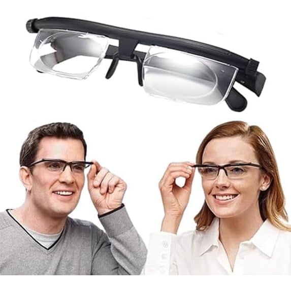Flexible Focus Adjustable Glasses, Adjustable Dial Vision Reading Eyeglasses Near Far Sight Glasses