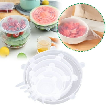 Flexible Food-Grade Silicone Stretch Lids - Reusable Eco-Friendly Universal Container Covers for Kitchen, Refrigerator Storage - 6-Piece Multisize Set (18.5-6cm) with Airtight Seal and Dishwasher