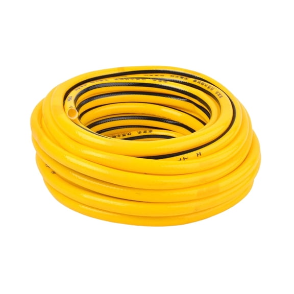 Flexible Garden Hose, Polyester, Yellow, 20m, for Outdoor Watering & Irrigation