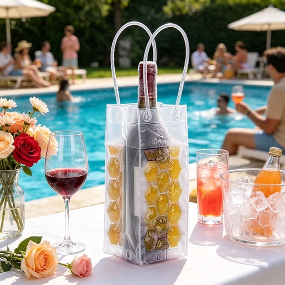 Flexible Gel Wine Cooler Sleeve, Fast Chill Insulated Bottle Cover, Multi Color Reusable Ice Bag, Portable Drink Accessory for Party, Picnic and Daily Wine Storage