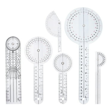 Silver Plastic Goniometer for Measuring 360 Degree with Clear Reading and Smooth Edges 6pcs