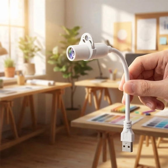 Flexible Gooseneck Galaxy Projector Night Light, USB Portable Star Moon Ceiling Lamp with 10 Patterns Discs for Bedroom Room Decor (K)