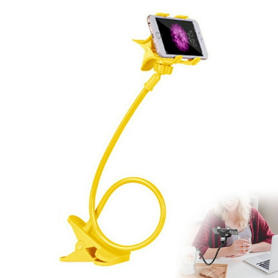 Flexible Gooseneck Phone Holder - Adjustable Mobile Stand with Clip for Bedside & Desk - Versatile Hands- Cell Phone Mount - Lazy Bracket for Comfortable Viewing