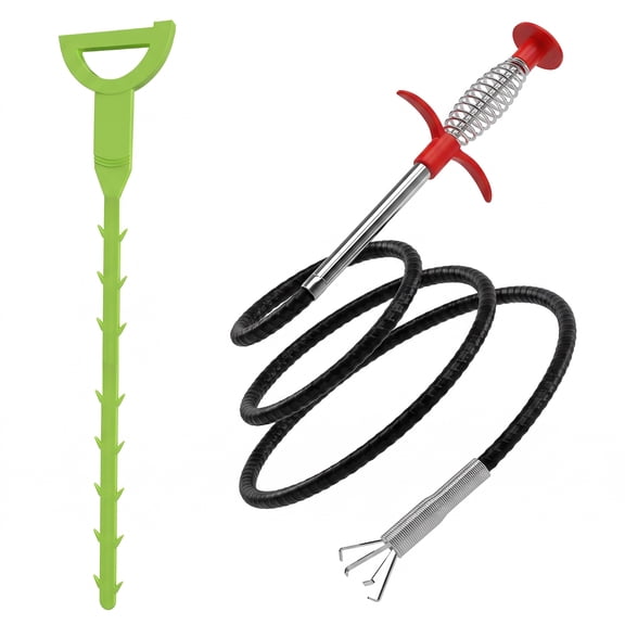 Flexible Grabber Claw Pick Up Reacher Tool (Drain Clog Remove Tool), With 4 Claws Bendable Hose Pickup Reaching Assist Tool for Litter Pick, Home and Kitchen Sink, Drains, Toilet (35.4 inch)