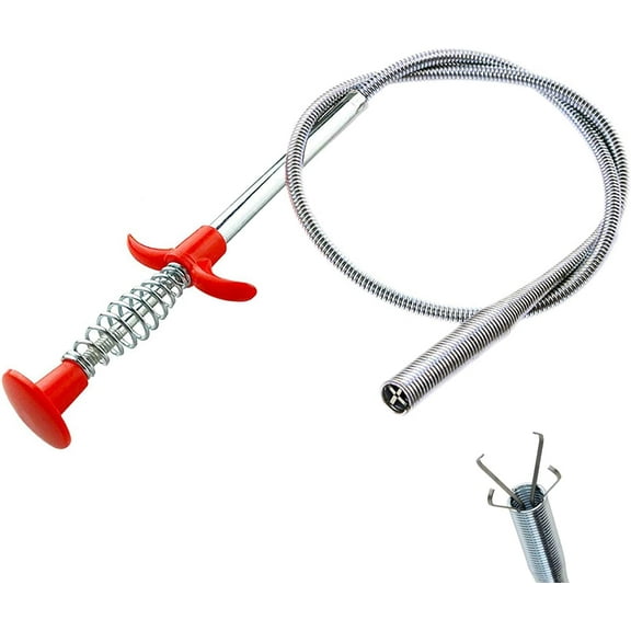 Flexible Grabber Claw Pick Up Reacher Tool With 4 Claws Bendable Hose Pickup Reaching Assist Tool for Litter Pick, Home Sink, Drains, Toilet (24 inch)