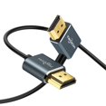 "Flexible HDMI Cable Left Angled 90deg 3.3FT Ultra Thin and Slim 3D