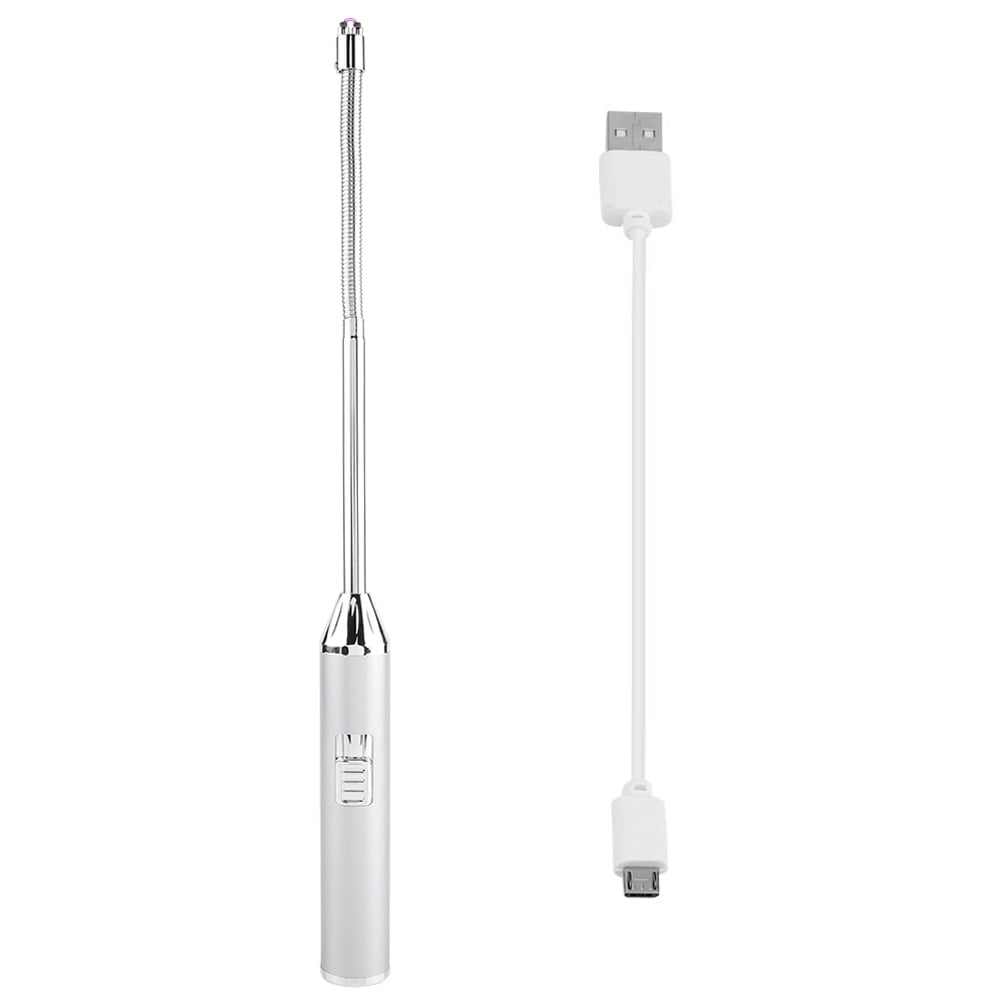 Flexible HalfTube Design for Outdoor Use Matte Silver USBRechargeable BBQ Lighter